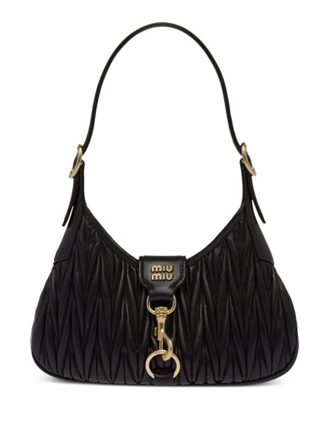 miu miu matelasse purse|Black Matelassé Nappa Leather Shoulder Bag .